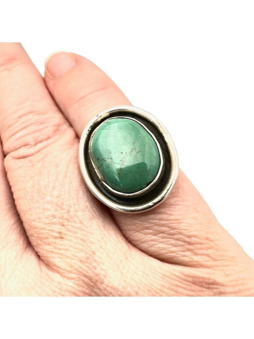 Vintage Native American Womens Mens Ring Sterling Silver Turquoise Size 6